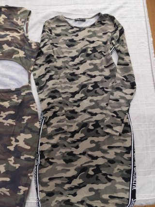 Vestido militar estampado más regalo