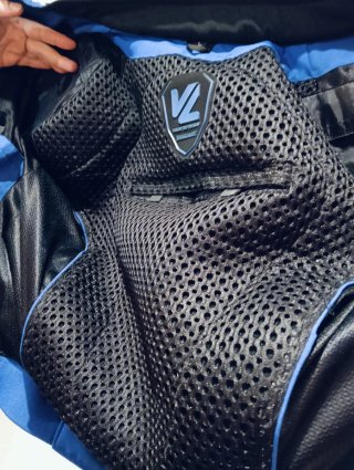 Chaqueta de moto azul hombre