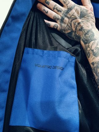 Chaqueta de moto azul hombre