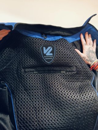 Chaqueta de moto azul hombre