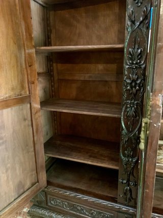 Librería antigua caoba tallada siglo XIX