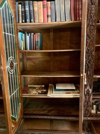 Librería antigua caoba tallada siglo XIX