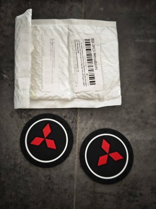 2 Posavasos Mitsubishi Logo Rojo