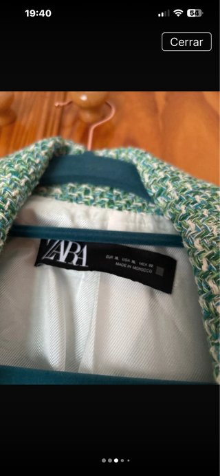 Chaqueta Zara Estructura Verde Talla XL
