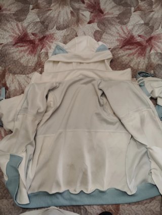 Chaqueta gótica japonesa azul y blanca