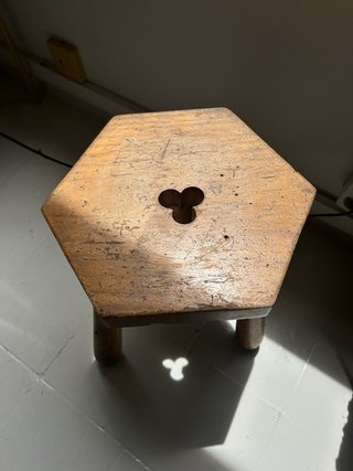 Taburete hexagonal vintage mid century años 50