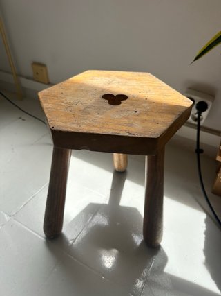 Taburete hexagonal vintage mid century años 50