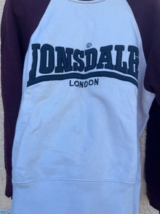 Sudadera Vintage Lonsdale London Blanca y Morada