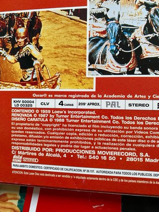 Laserdisc Ben-Hur 11 Oscars