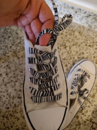 Zapatillas tipo Converse Blancas con Cordones