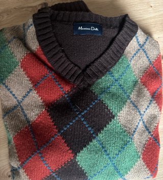 Jersey Massimo Dutti cuello pico multicolor