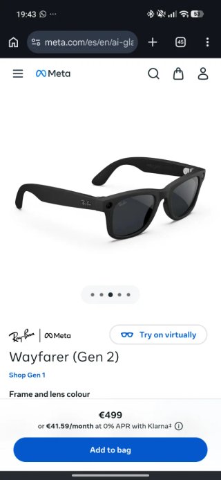 Ray-Ban Meta Wayfarer Transition Gen 2 Nuevas