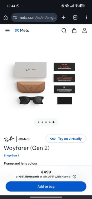Ray-Ban Meta Wayfarer Transition Gen 2 Nuevas