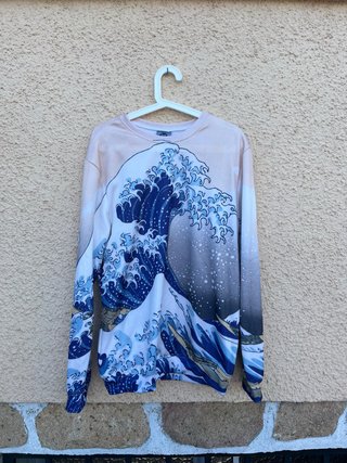 Sudadera con estampado de olas