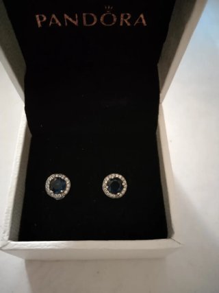 Pendientes Pandora Aro Azul y Plata