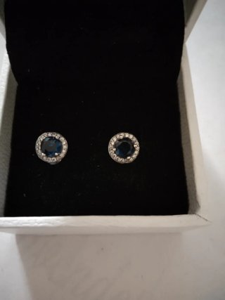 Pendientes Pandora Aro Azul y Plata