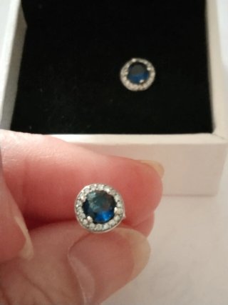 Pendientes Pandora Aro Azul y Plata