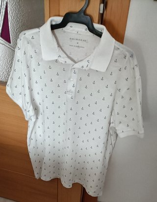 Camisa Polo Primark Estampado Anclas Talla M