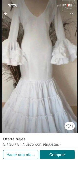 Traje de flamenca blanco talla S/36/8