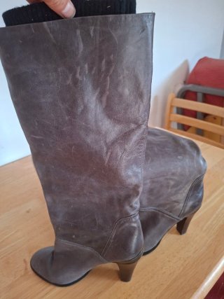 Botas altas piel gris Tommy Hilfiger