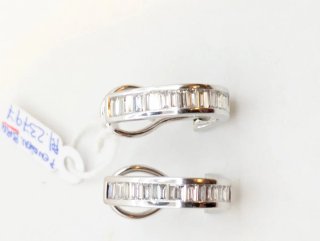 Pendientes Oro Blanco 18k Diamantes Baguette