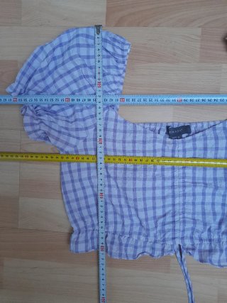 Crop top cuadros vichy lila t 40/42
