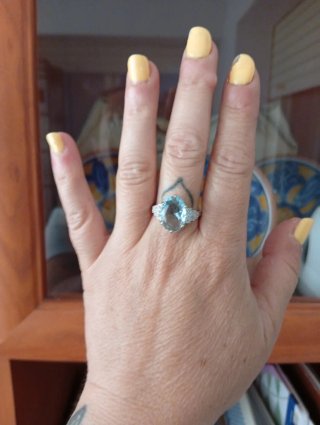 Anillo Aguamarina Ovalada
