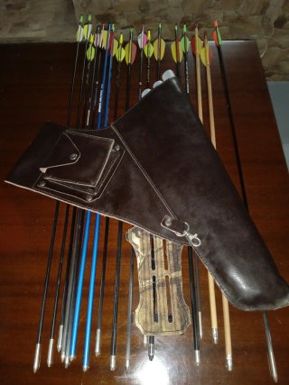 Conjunto Arquero Cuero Flechas