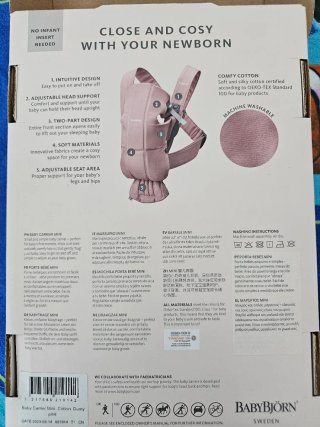 Mochila Portabebés BabyBjörn Mini Rosa