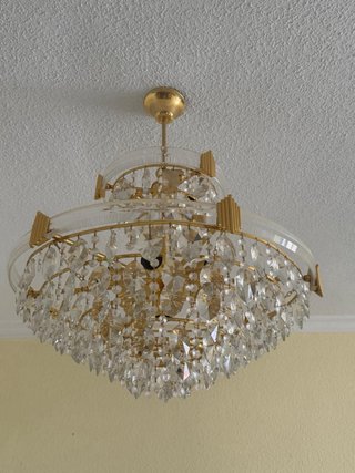Lámparas de techo cristal y dorado estilo Regency