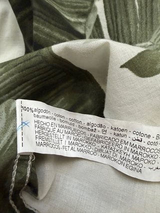 Camisa Zara Estampada Hojas Verde y Blanca
