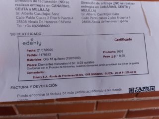 Anillo Solitario Oro 18k Diamante Edenly