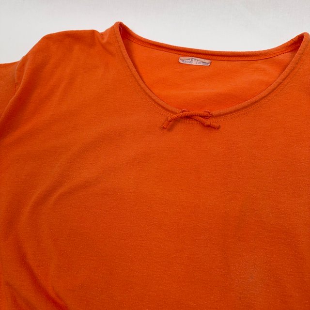 Linnet Vintage Orange Scoop Neck Short Sleeve Top