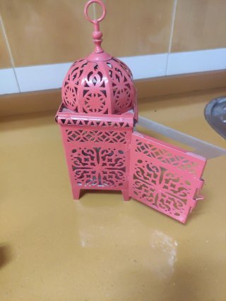 Farol de forja rojo 25 cm
