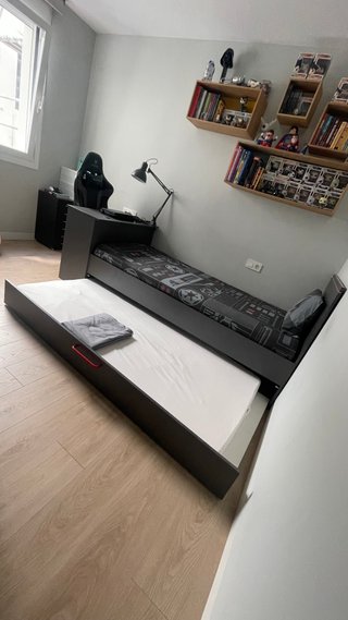 Cama nido gamer 90x190 con escritorio