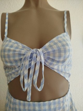 Mono cuadros vichy Shein Talla XS falda pantalón