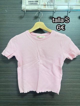Camiseta Pull and Bear Talla S Rosa