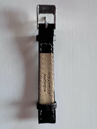 Correa de cuero para reloj (color negro)