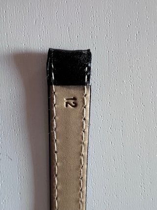 Correa de cuero para reloj (color negro)