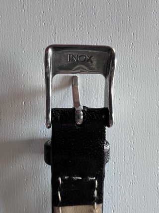 Correa de cuero para reloj (color negro)