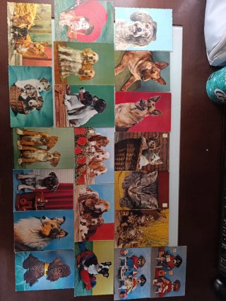20 Lote Cartoline Natalizie Antiche Cani e Gatti