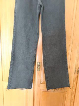 Pantalón vaquero ancho mujer negro