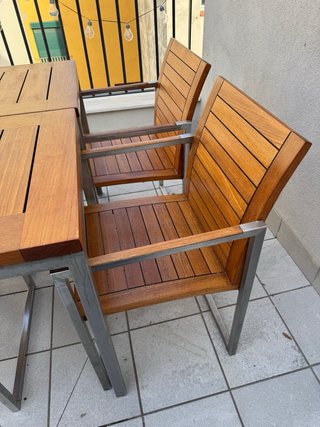 Mesa y Sillas Exterior Teca Royal Botania
