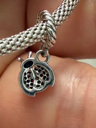 Charm Mariquita Circonitas Rosa plata S925