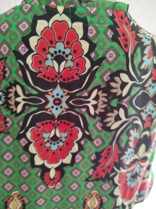 Vestido estampado verde boho talla M