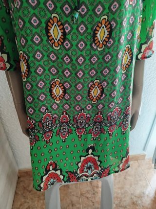 Vestido estampado verde boho talla M