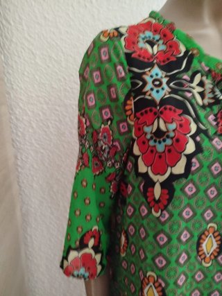Vestido estampado verde boho talla M