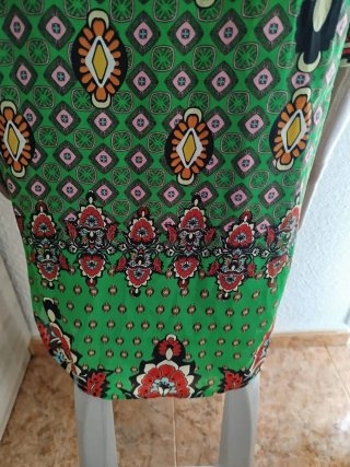 Vestido estampado verde boho talla M