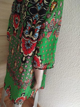 Vestido estampado verde boho talla M