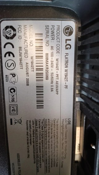Pantalla LG FLATRON W1942T 19